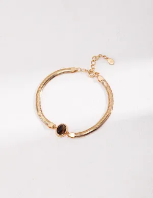 Natural Lapis Clasp / Tiger Eye stone Bracelet