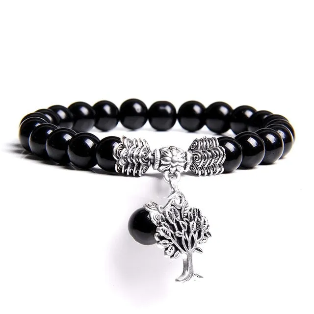 Natural Lapis Lazuli Tree of Life Bracelet Nature Life Charm Bracelet