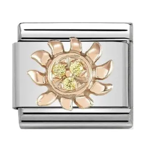 NOMINATION Charm Rose Gold with Yellow CZ Sun