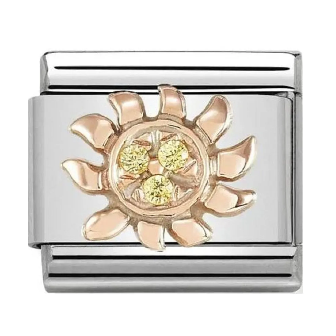 NOMINATION Charm Rose Gold with Yellow CZ Sun