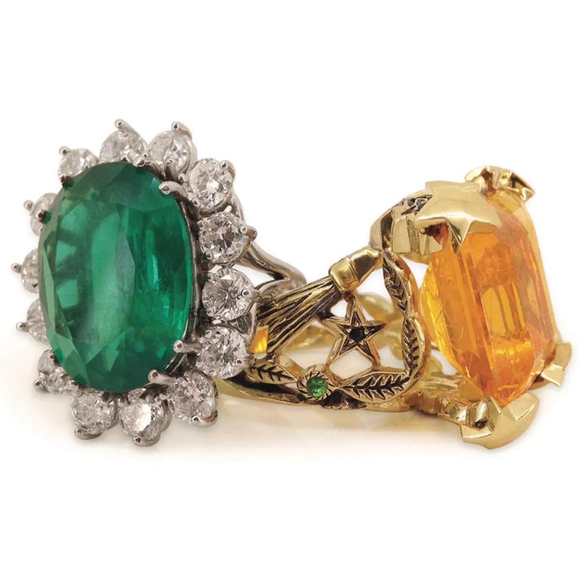 One-of-a-Kind 18kt Gold Heaven   Earth Ring with Center Fire Opal