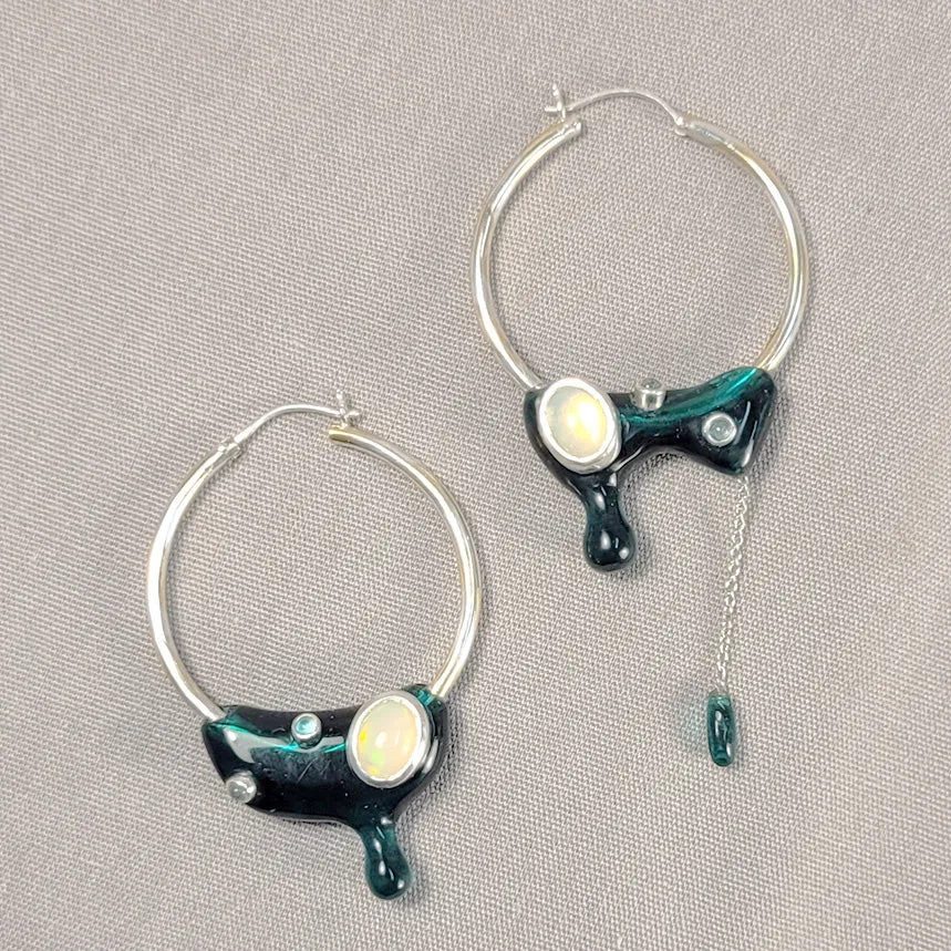 Oozing Earrings No. 5 in Green by Vanessa Shum