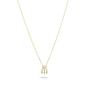 Opal Diamond Charm Necklace