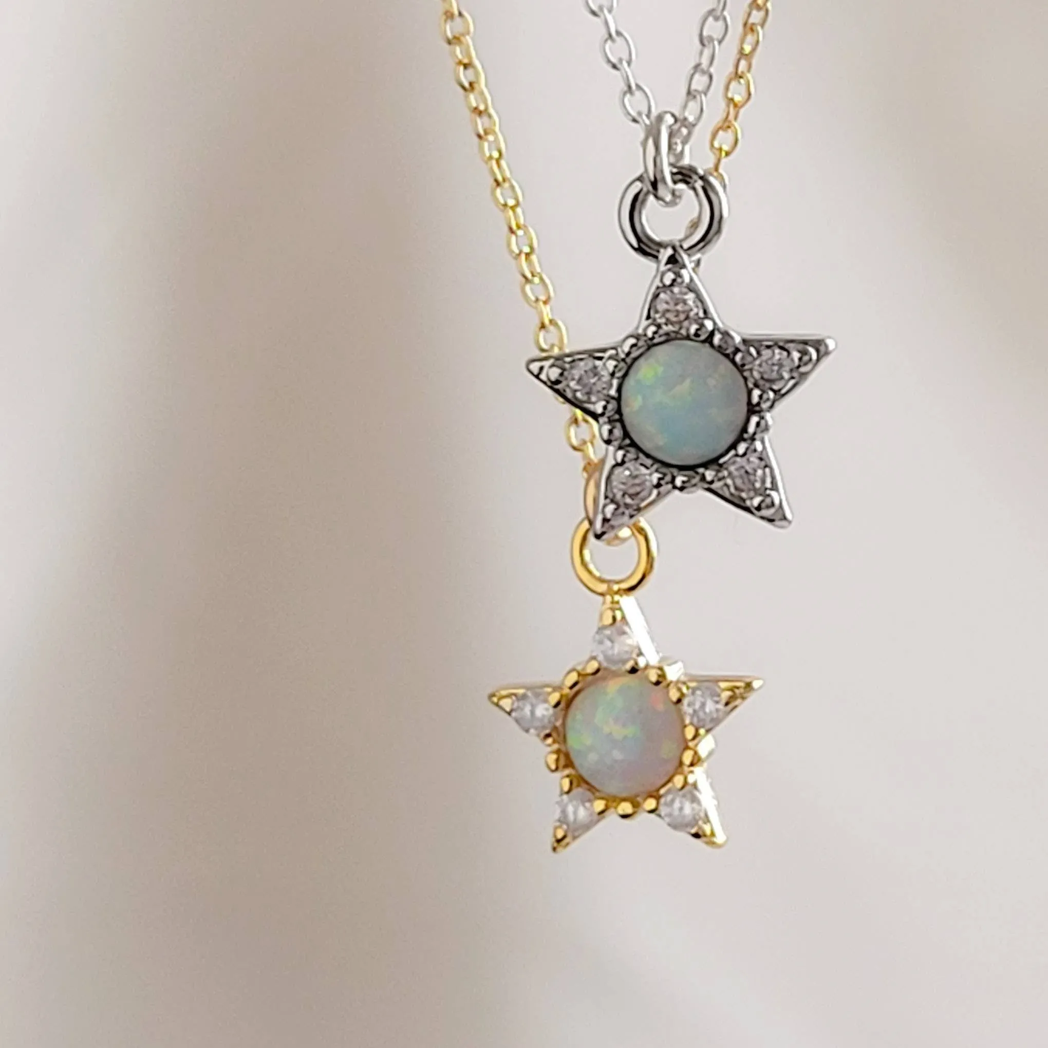 Opal Star Necklace