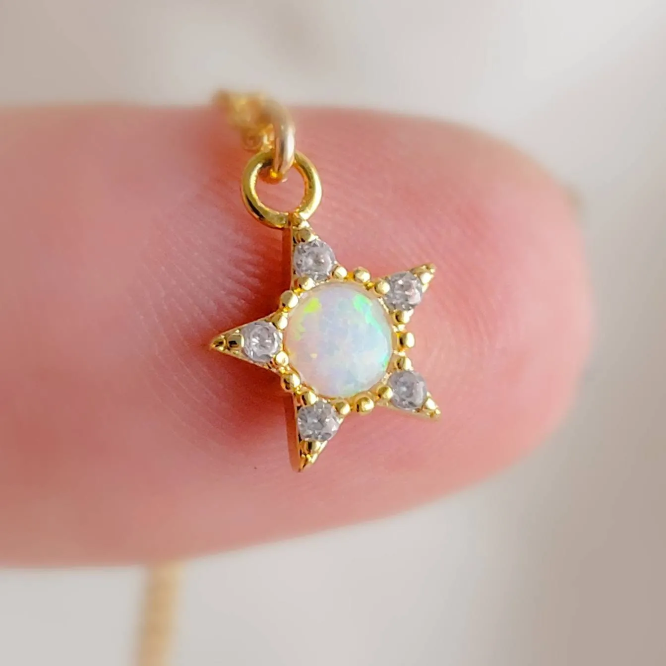 Opal Star Necklace