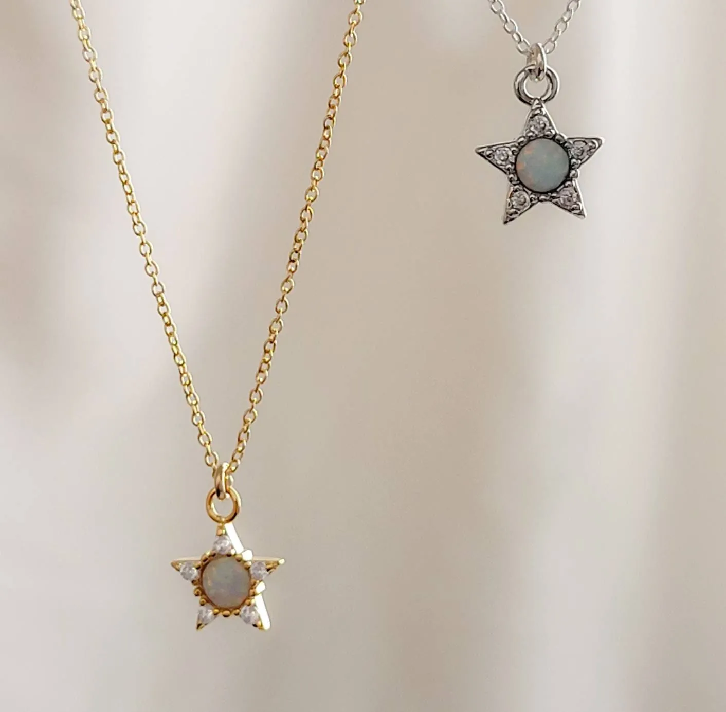 Opal Star Necklace