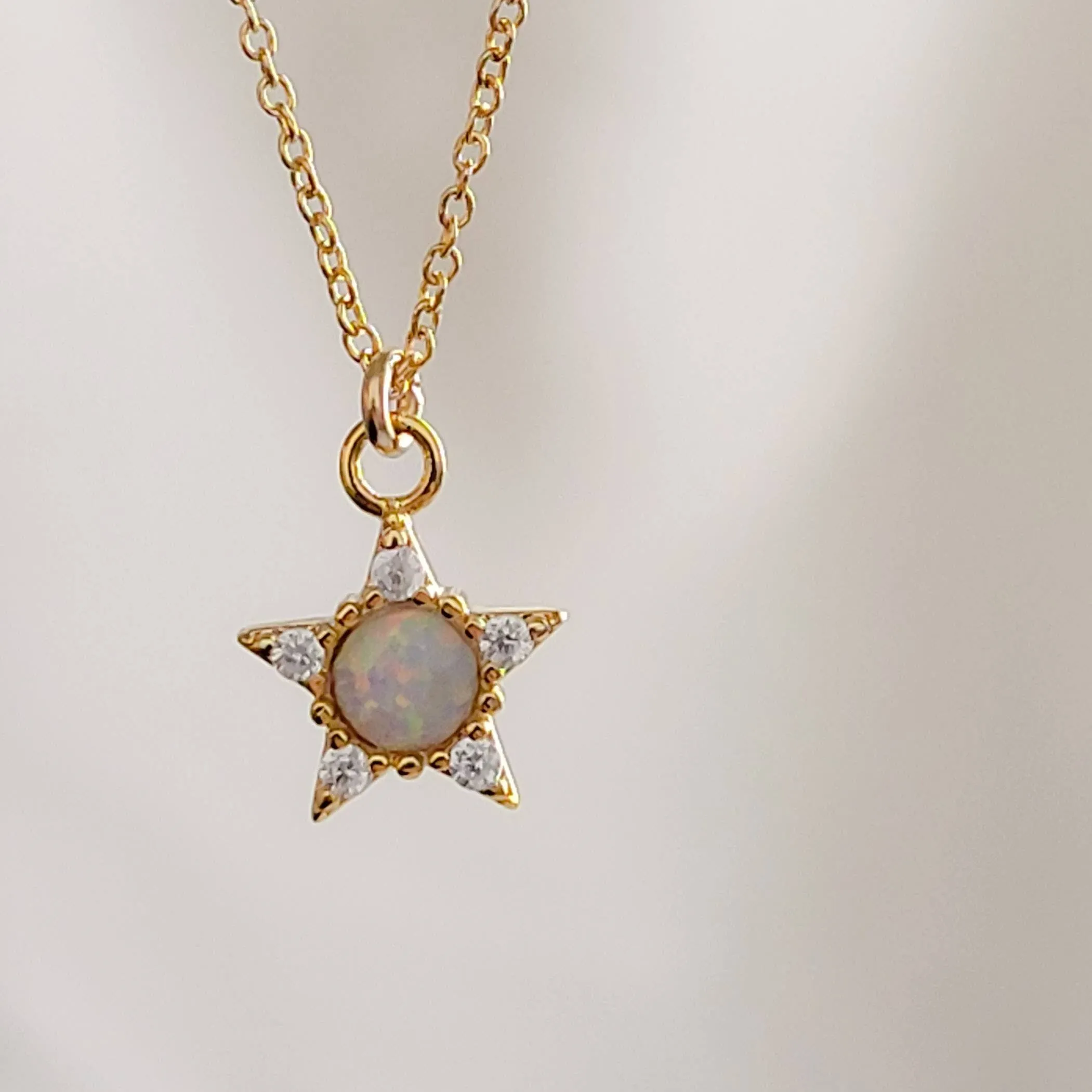 Opal Star Necklace