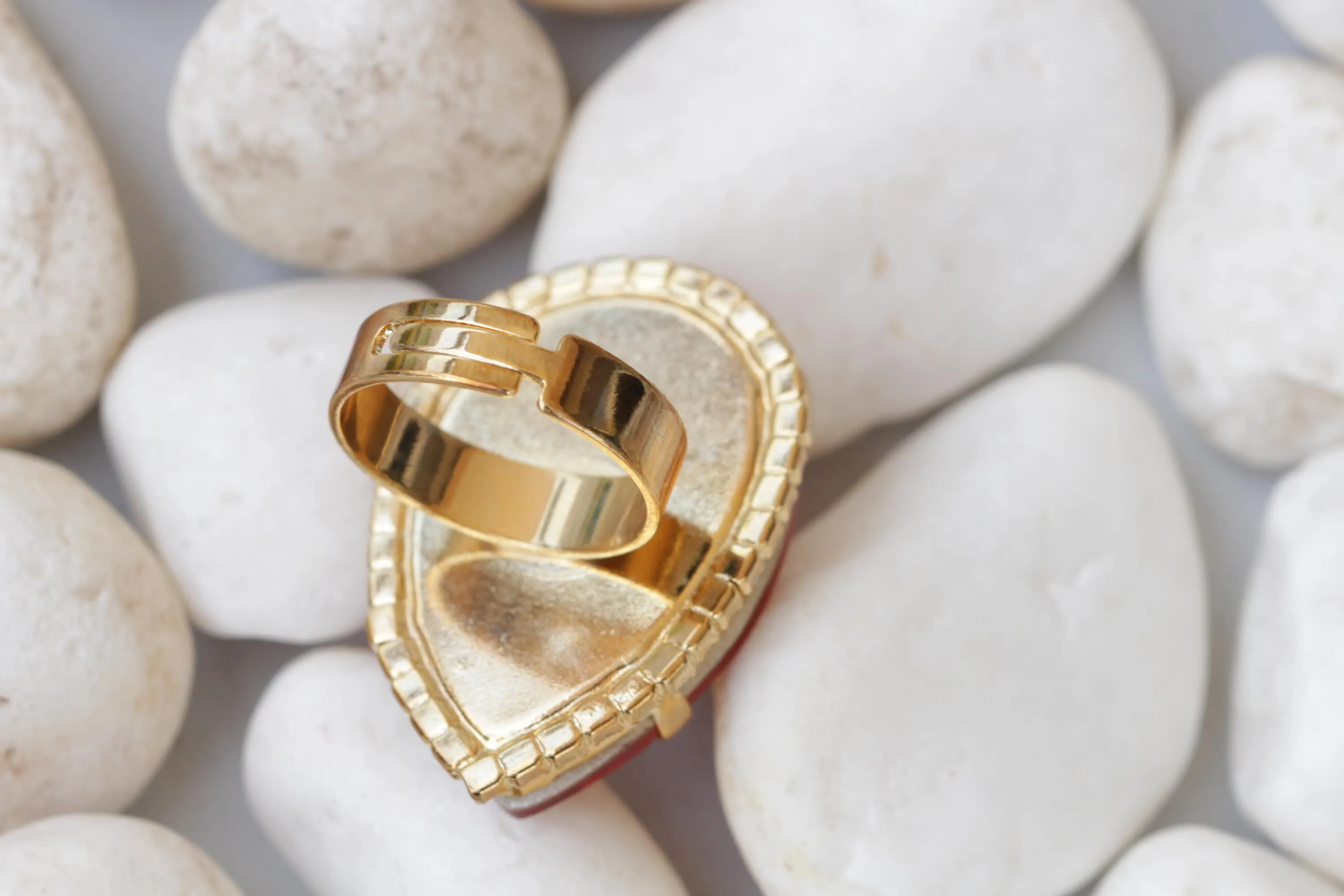 ORANGE TEARDROP RING