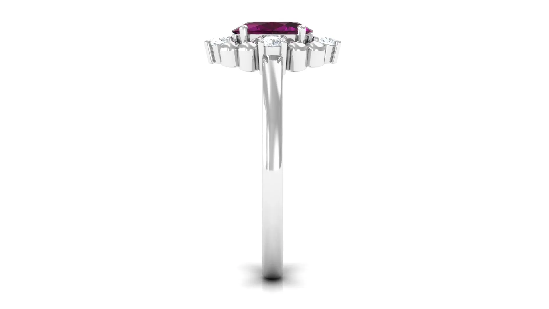 Oval Rhodolite and Diamond Cocktail Ring