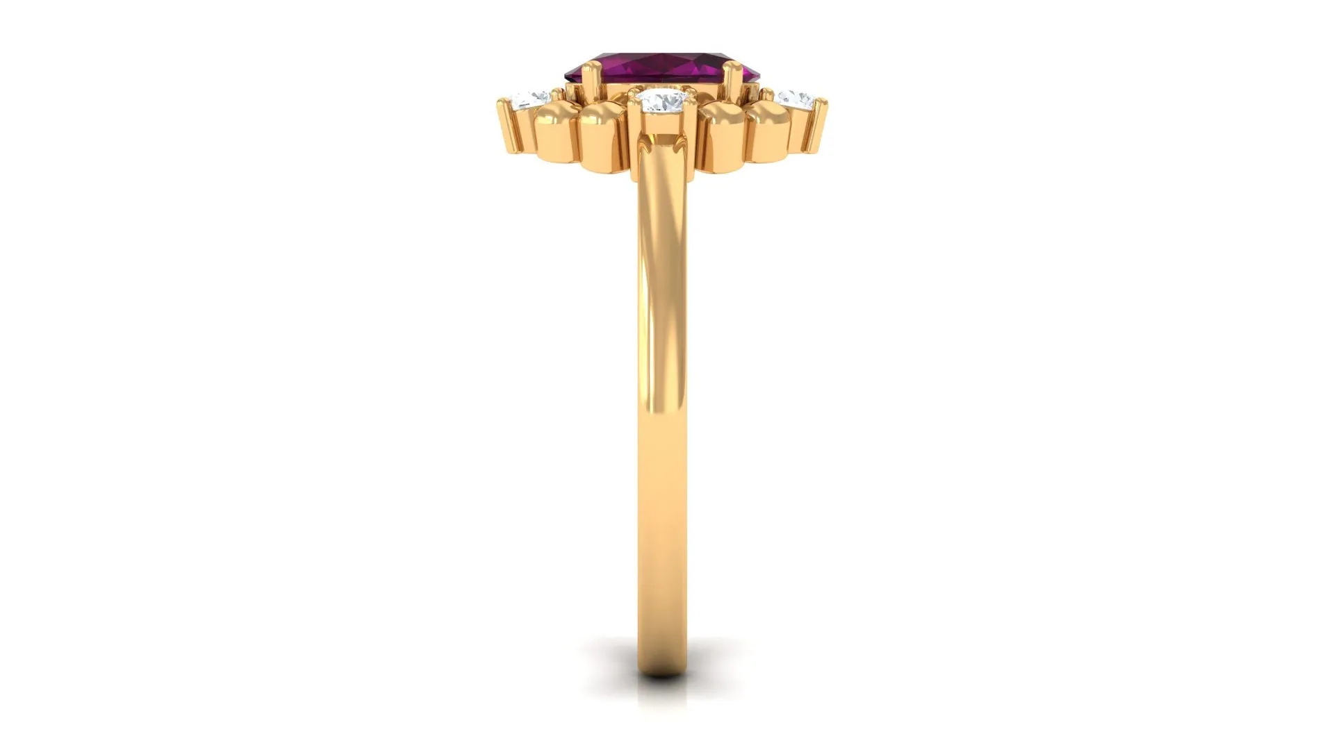 Oval Rhodolite and Diamond Cocktail Ring