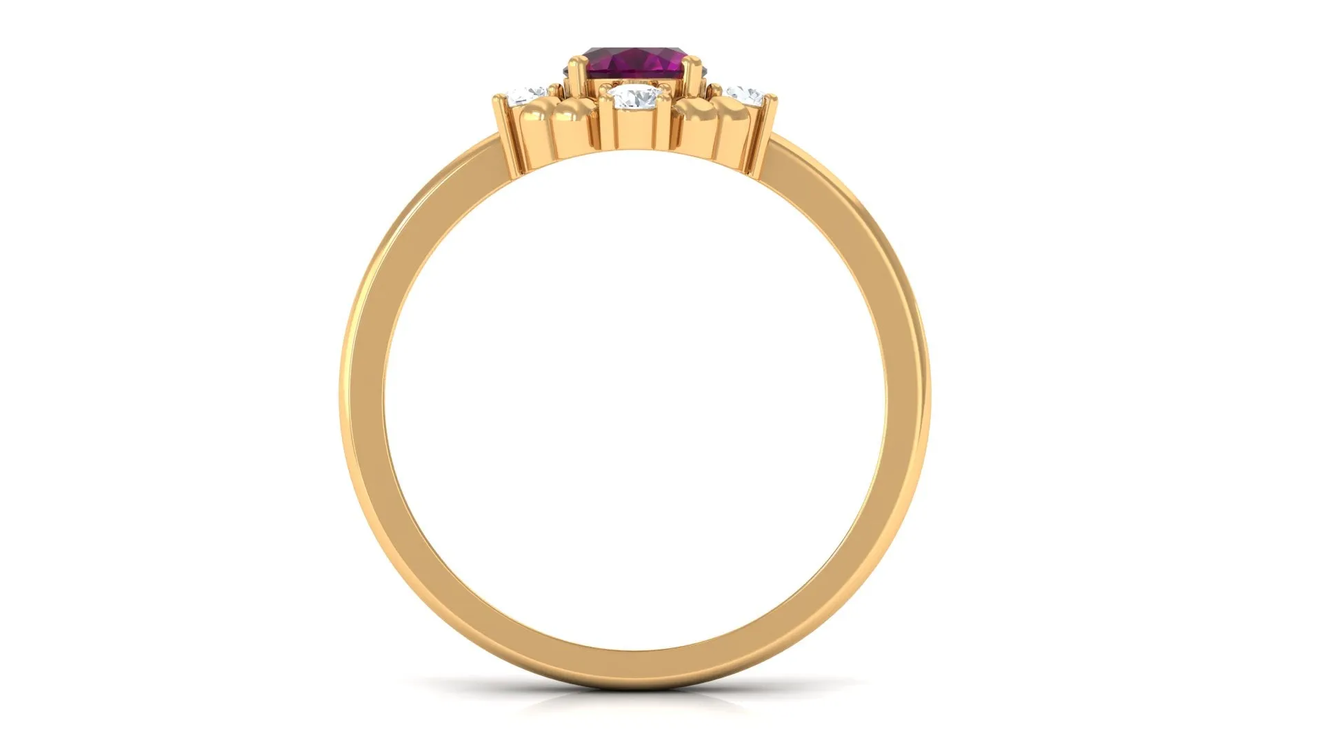 Oval Rhodolite and Diamond Cocktail Ring