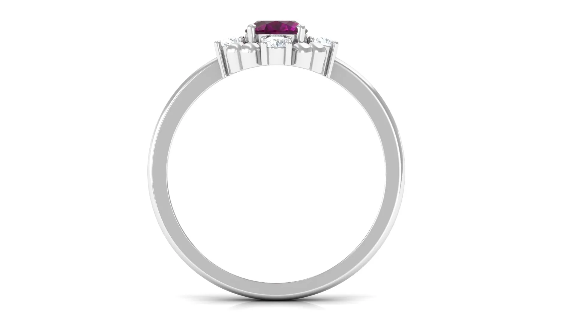 Oval Rhodolite and Diamond Cocktail Ring