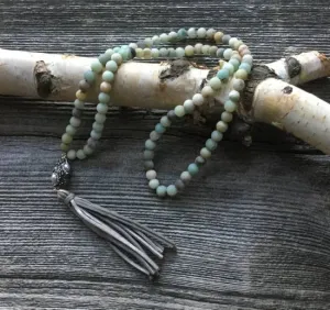 Pastel Beaded Necklace - monzonite Stone