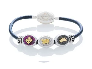 Pavé Classic Bracelet on Leather - Small Charms