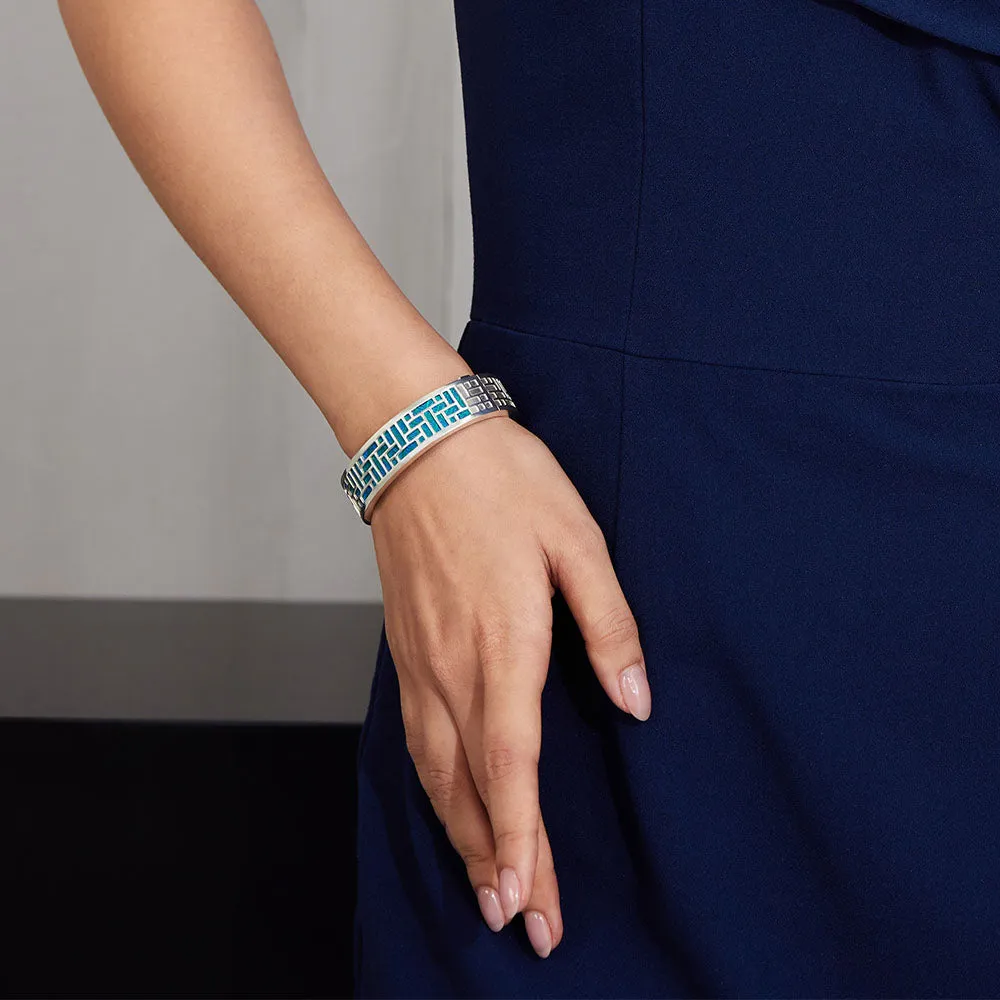 Pavilion Bangle - Deep Plum - Sterling Silver