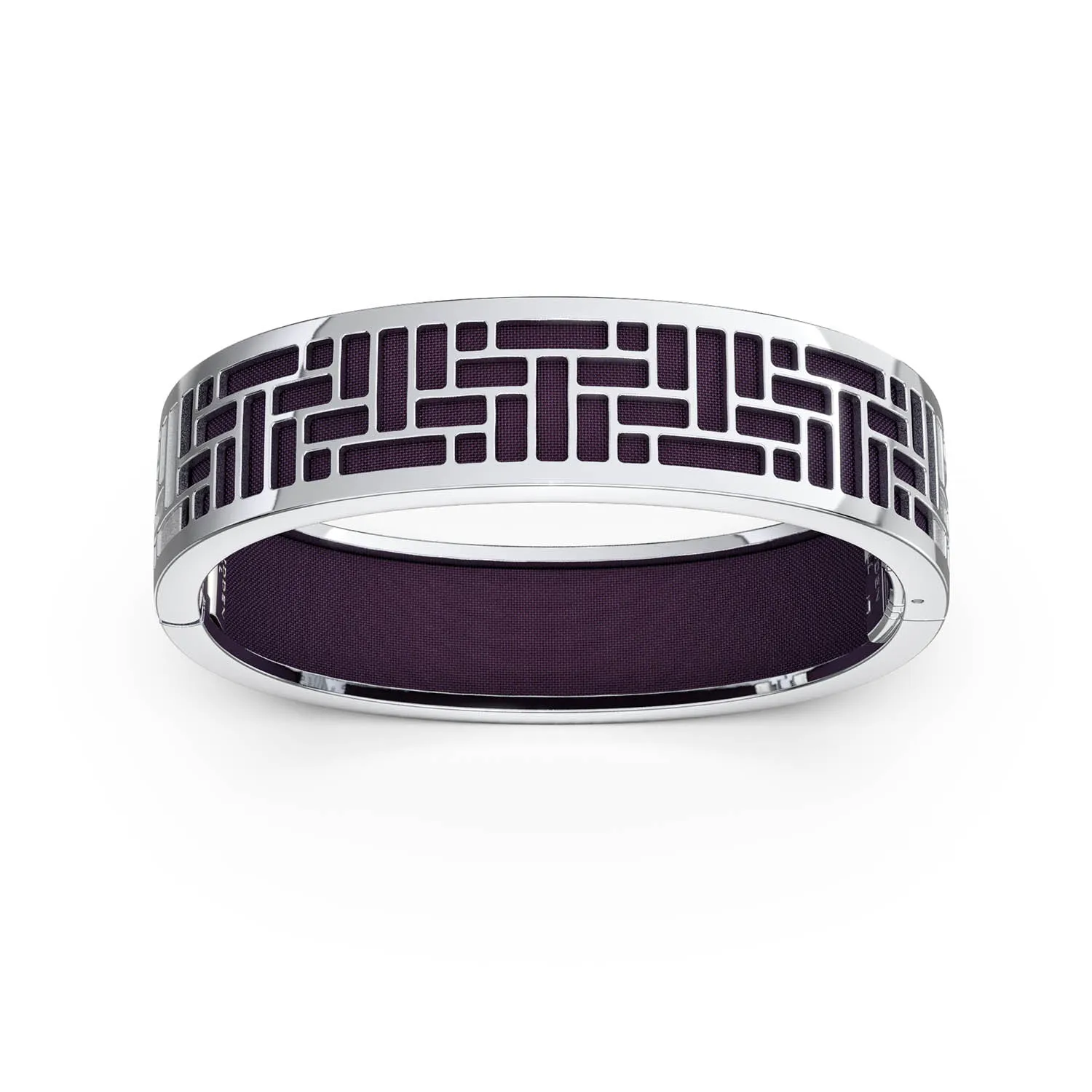 Pavilion Bangle - Deep Plum - Sterling Silver