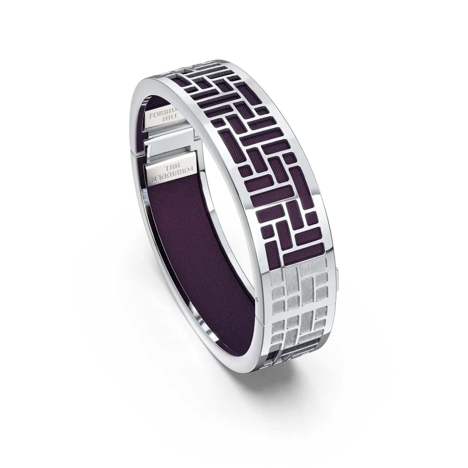 Pavilion Bangle - Deep Plum - Sterling Silver