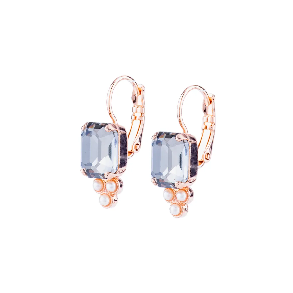 Petite Emerald Cut and Trio Cluster Leverback Earrings in "Earl Grey" *Preorder*