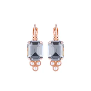 Petite Emerald Cut and Trio Cluster Leverback Earrings in "Earl Grey" *Preorder*