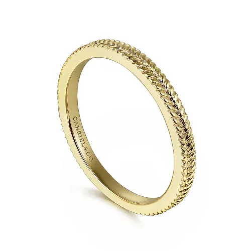 Plain Gold Stackable Ring in 14K Yellow Gold