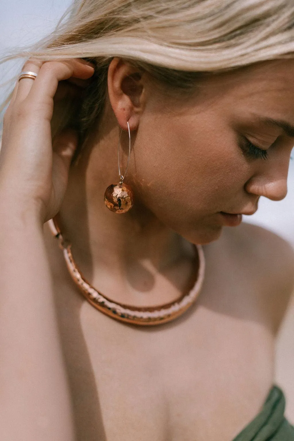 Polished Copper and Sterling Silver Stackable Rings