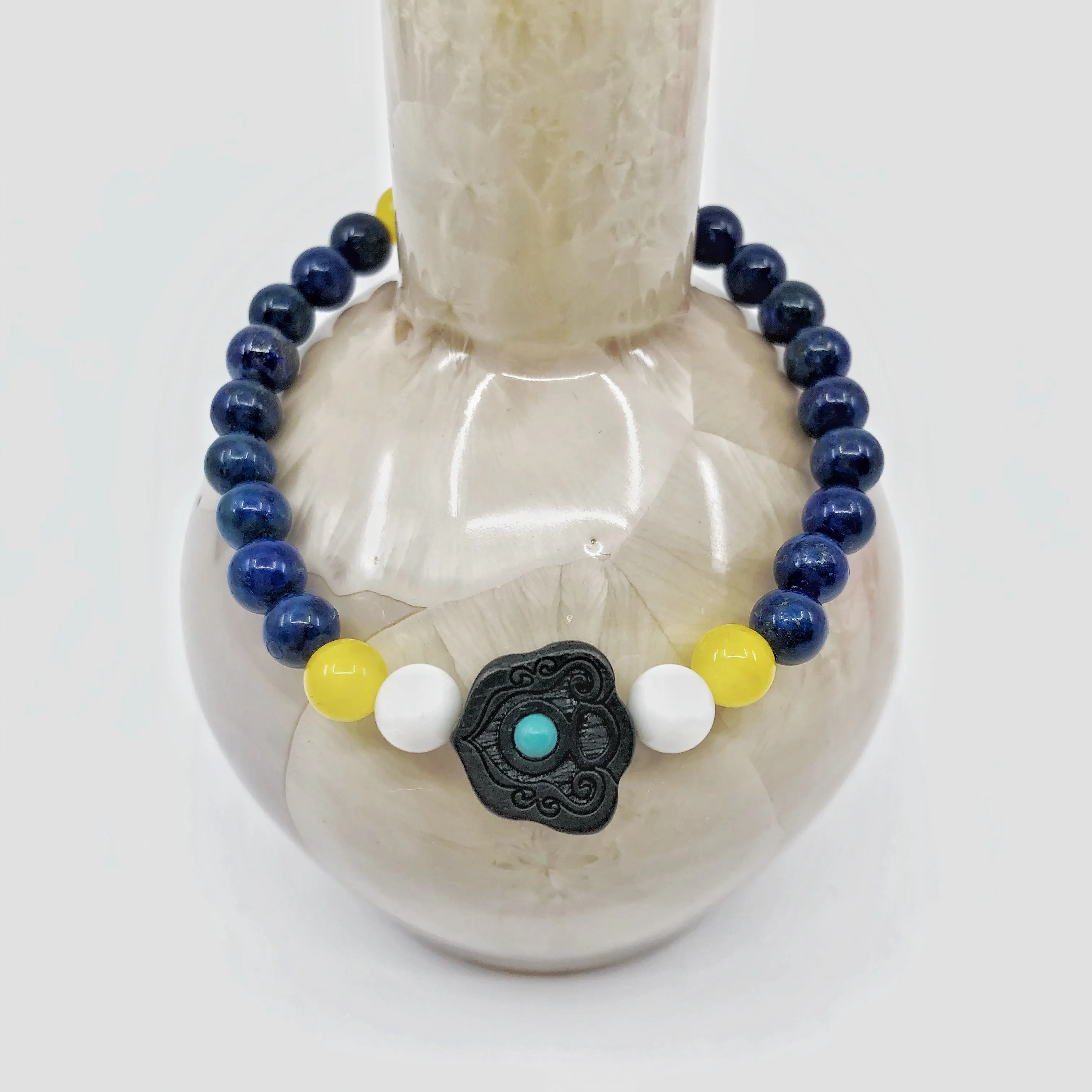 Reunion Beaded Lapis Bracelet