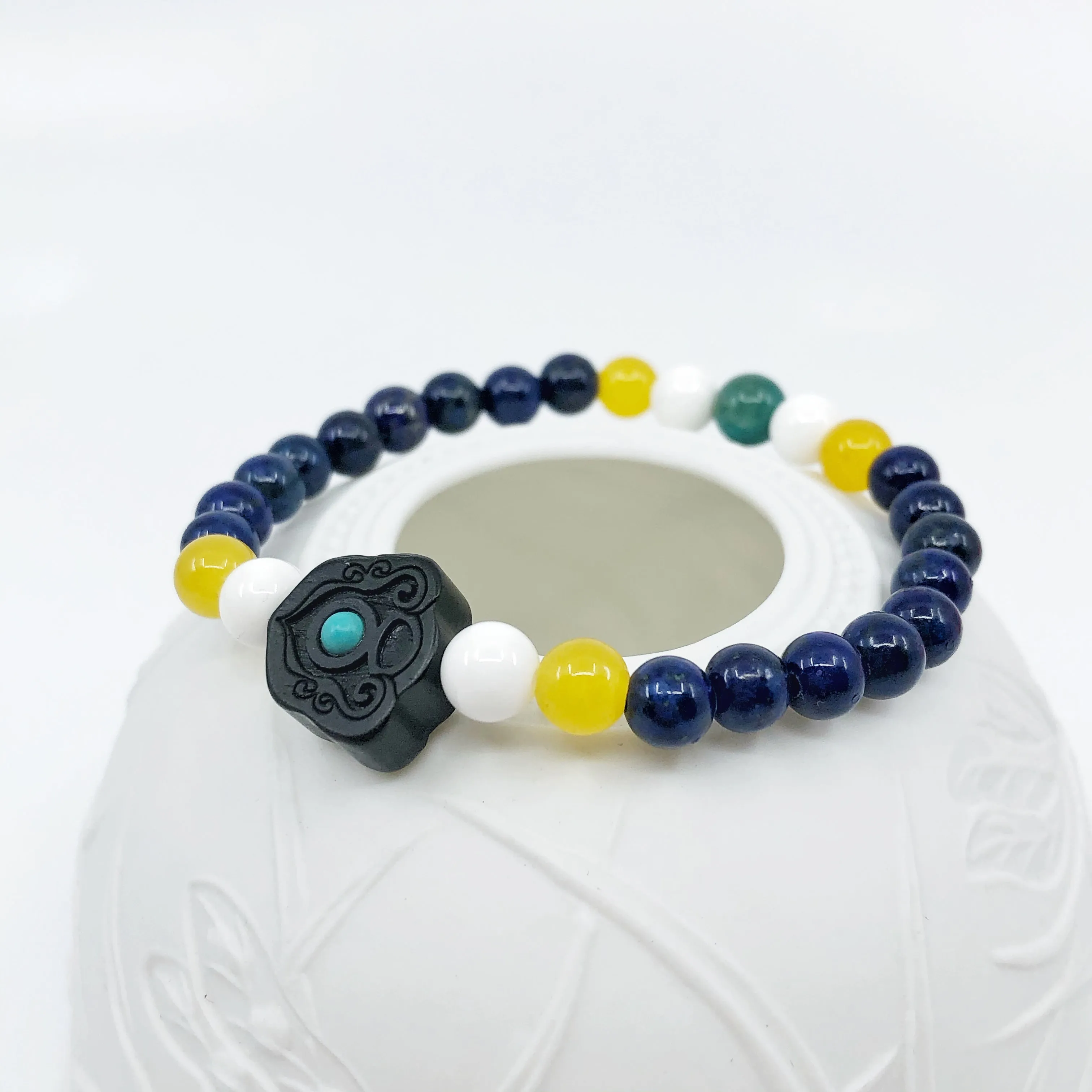 Reunion Beaded Lapis Bracelet
