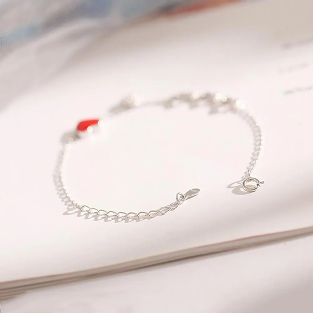 Romantic Red Heart Zircon Bracelet