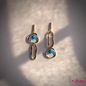 Round & Oval Turquoise Earrings