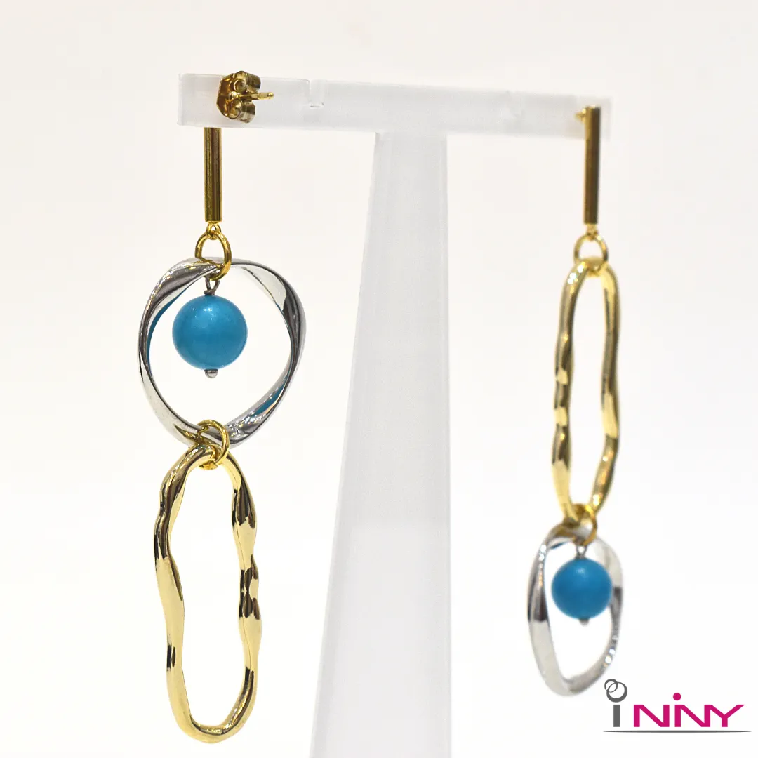 Round & Oval Turquoise Earrings