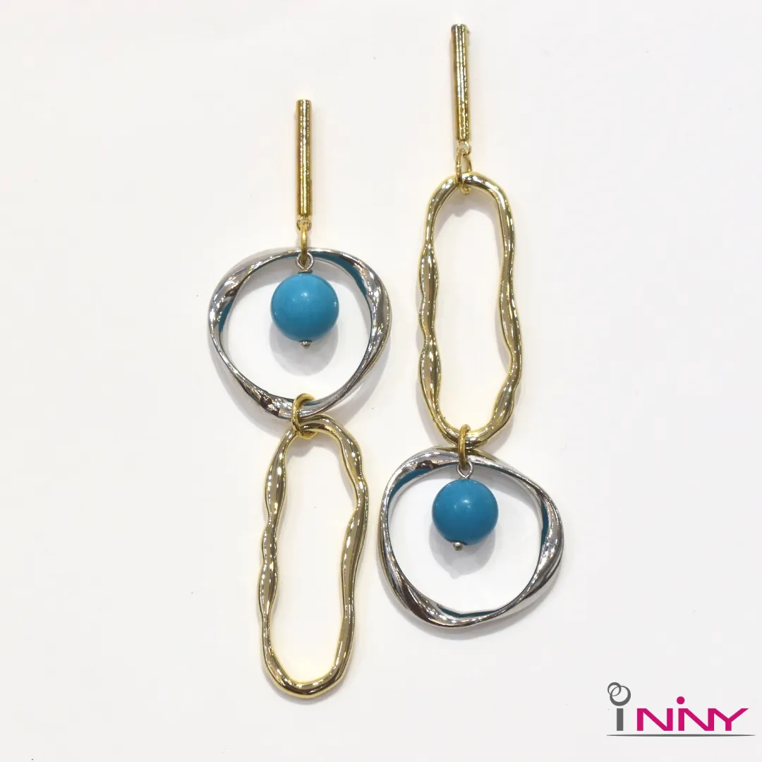 Round & Oval Turquoise Earrings