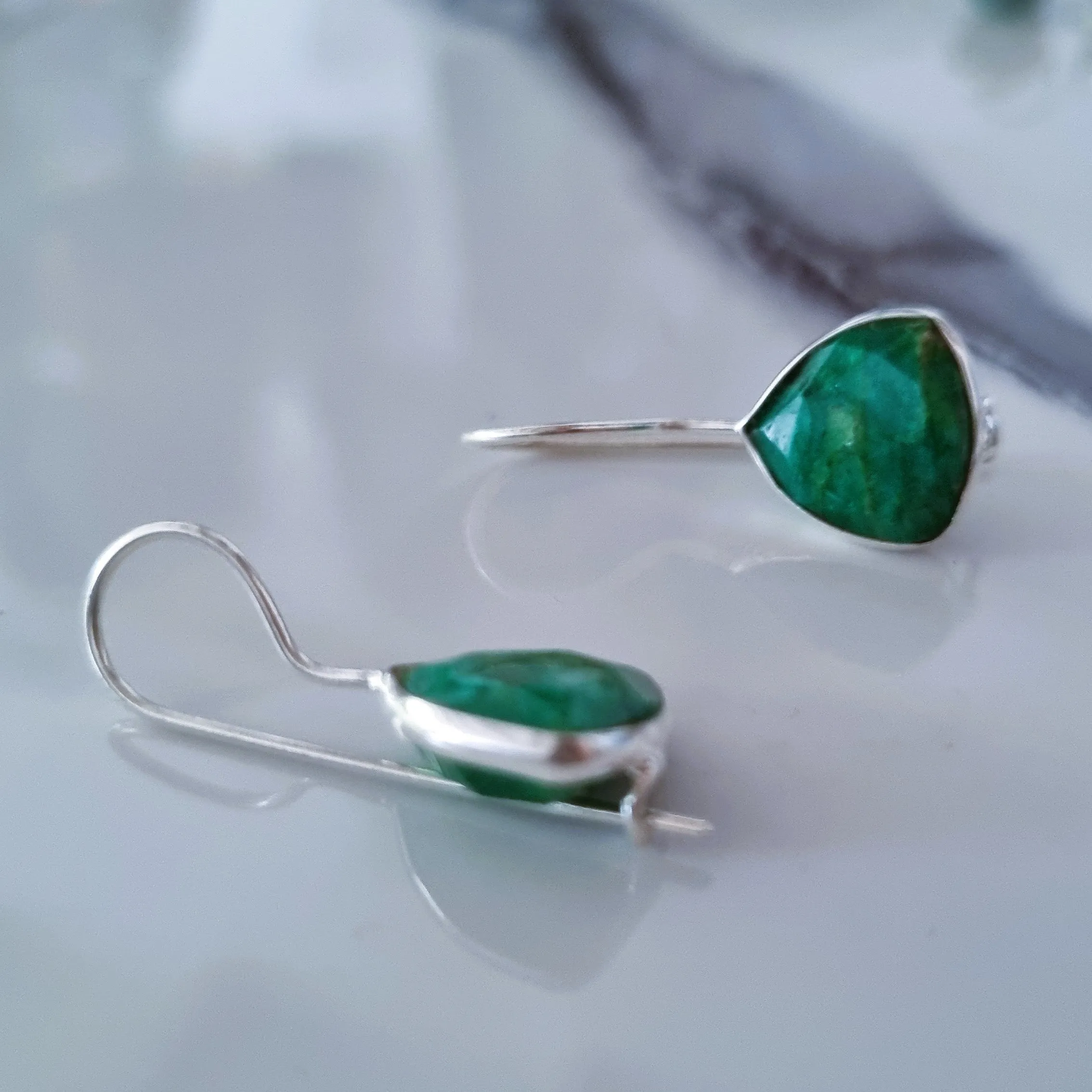 Ruby or emerald earrings (2 options)