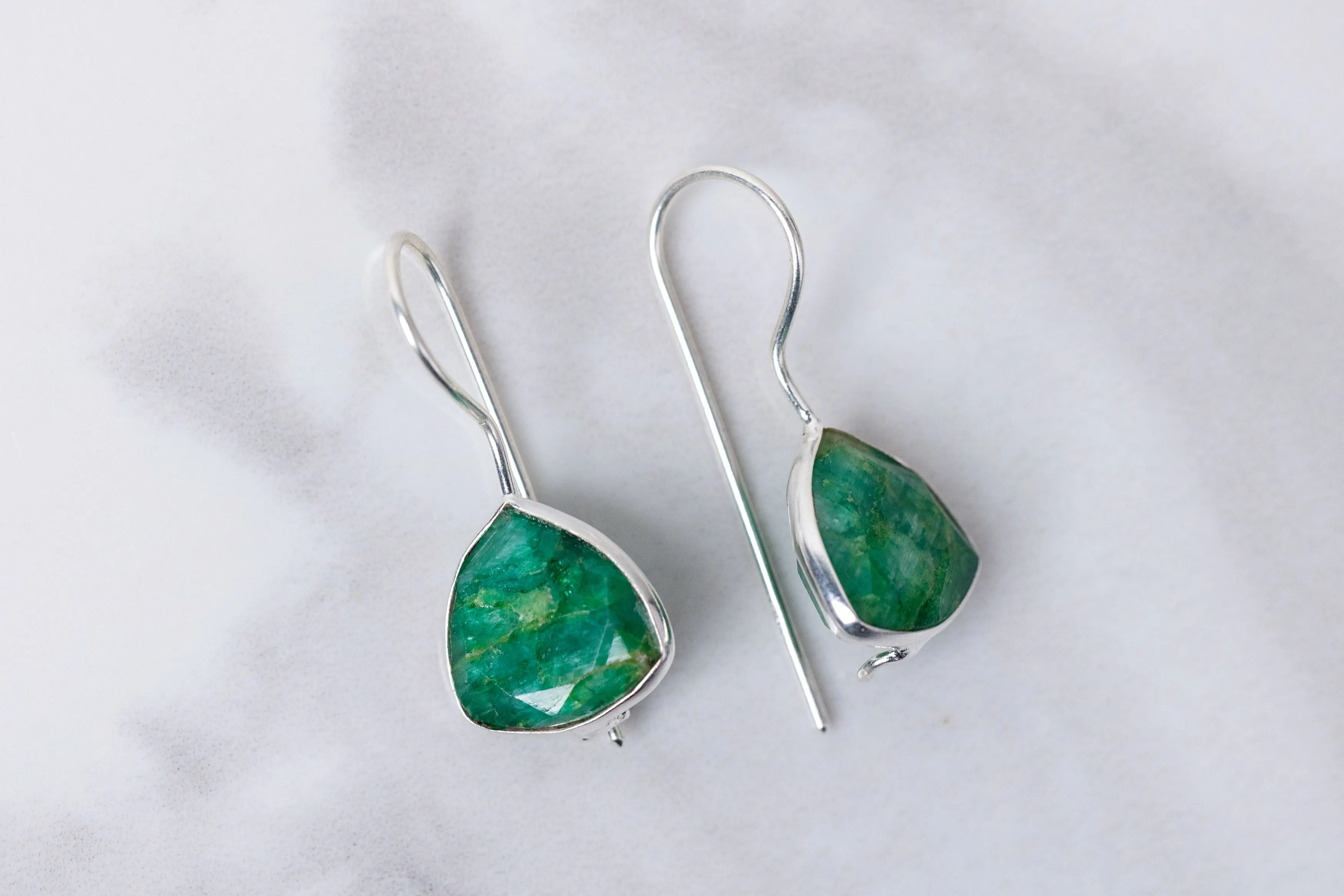 Ruby or emerald earrings (2 options)