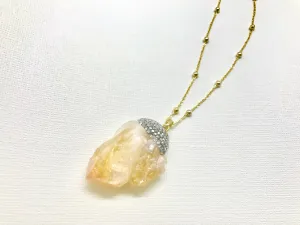 Sale! Citrine necklace, Raw Citrine, Gold over Sterling Silver Citrine, Gift for her, November birthstone, Critrine pendant, Orange stone