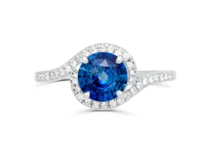 Sapphire Platinum Twist Ring