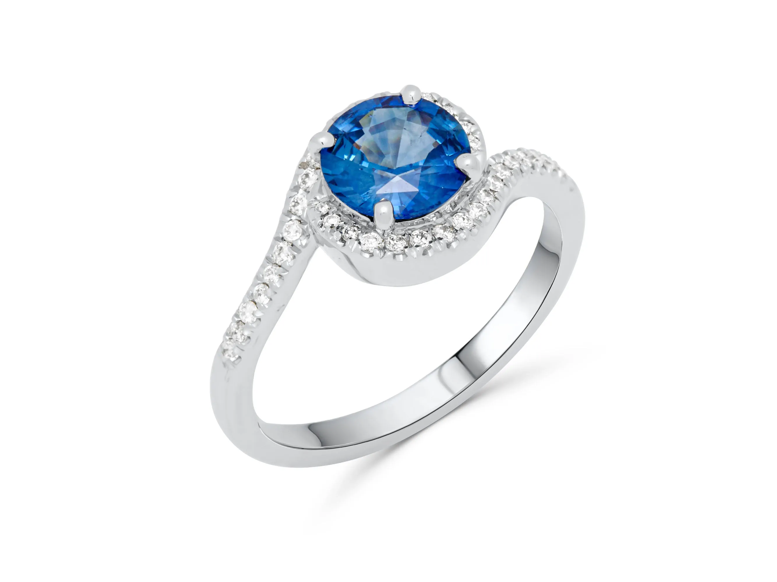 Sapphire Platinum Twist Ring