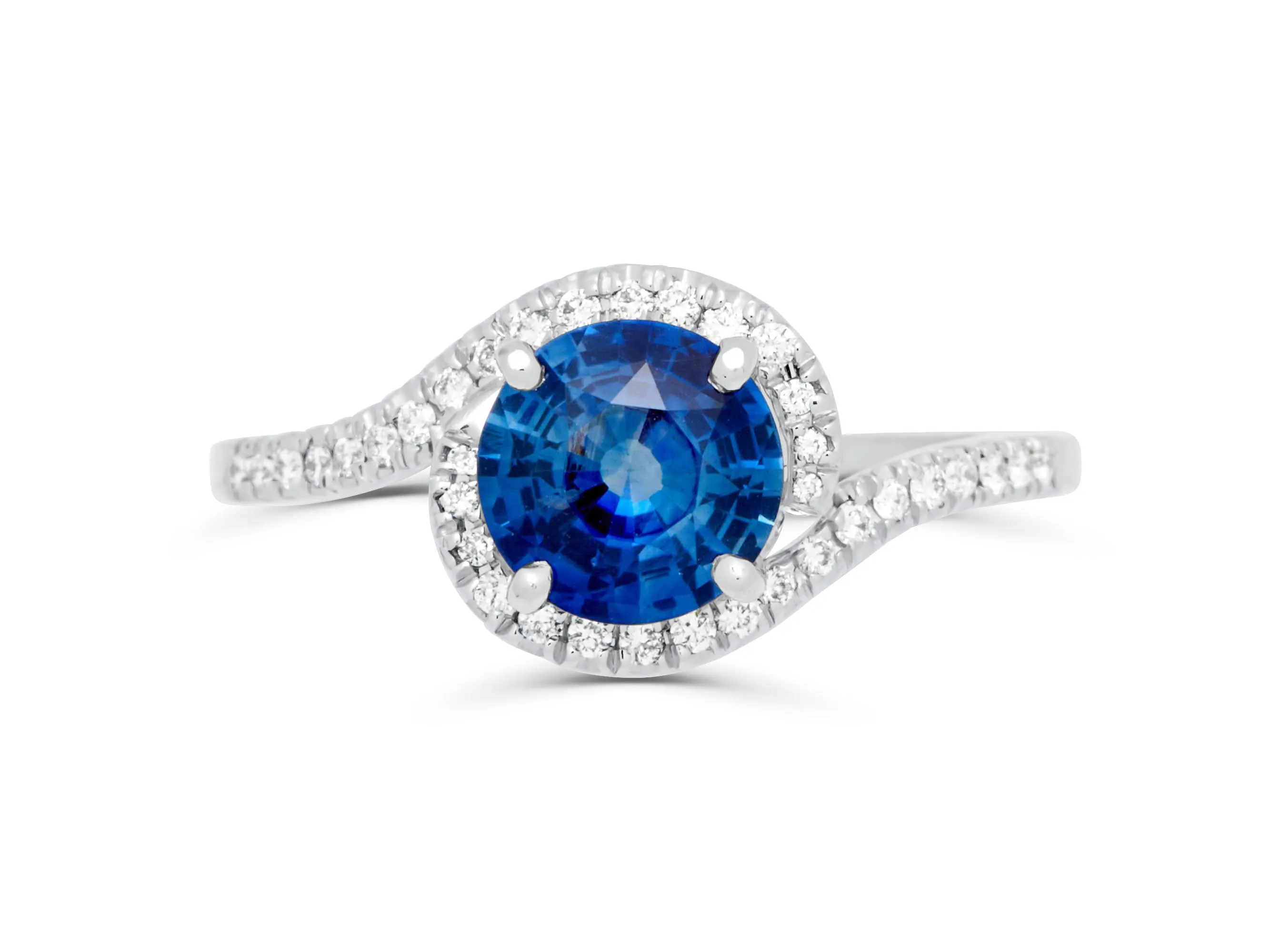 Sapphire Platinum Twist Ring