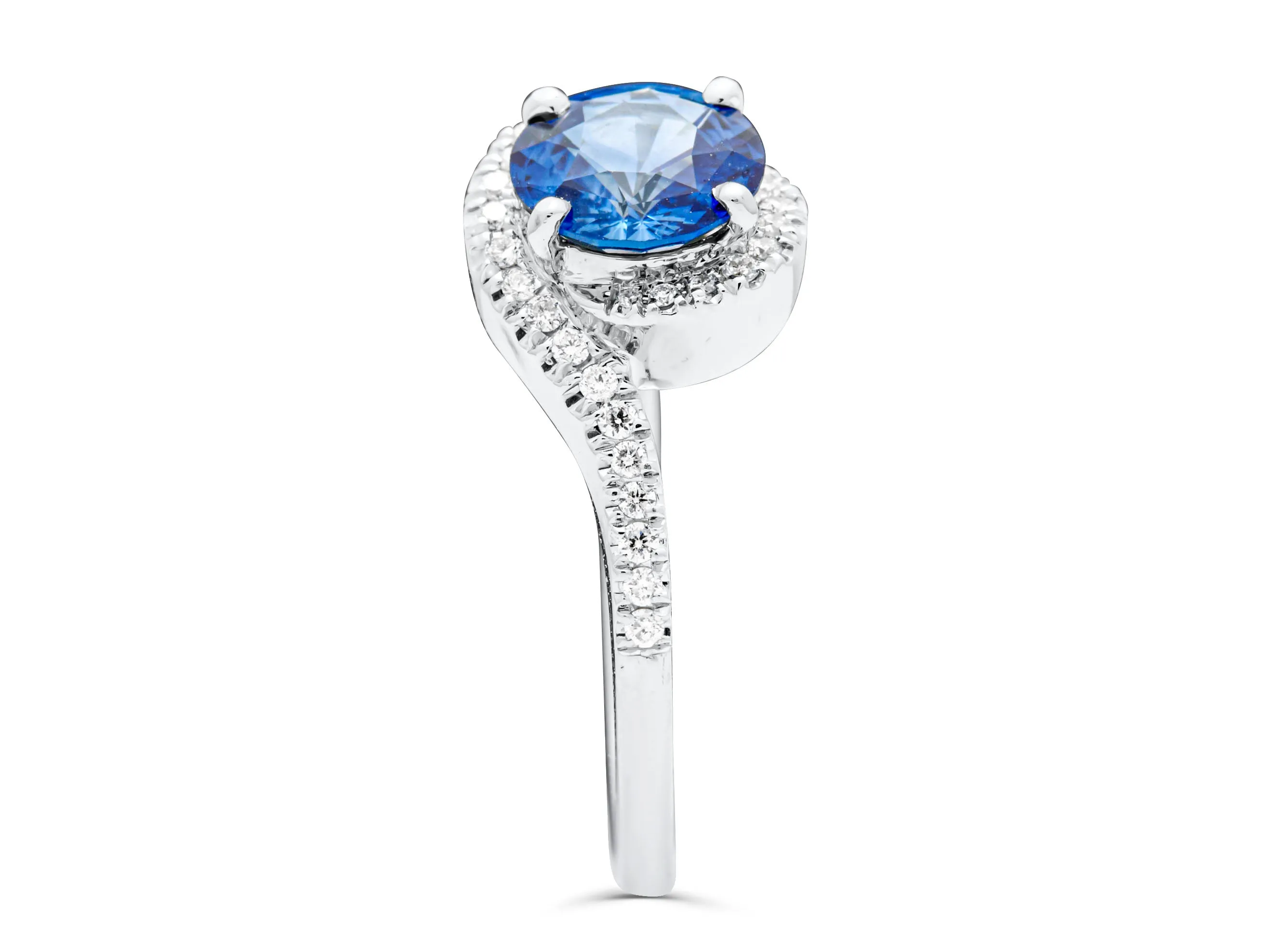 Sapphire Platinum Twist Ring