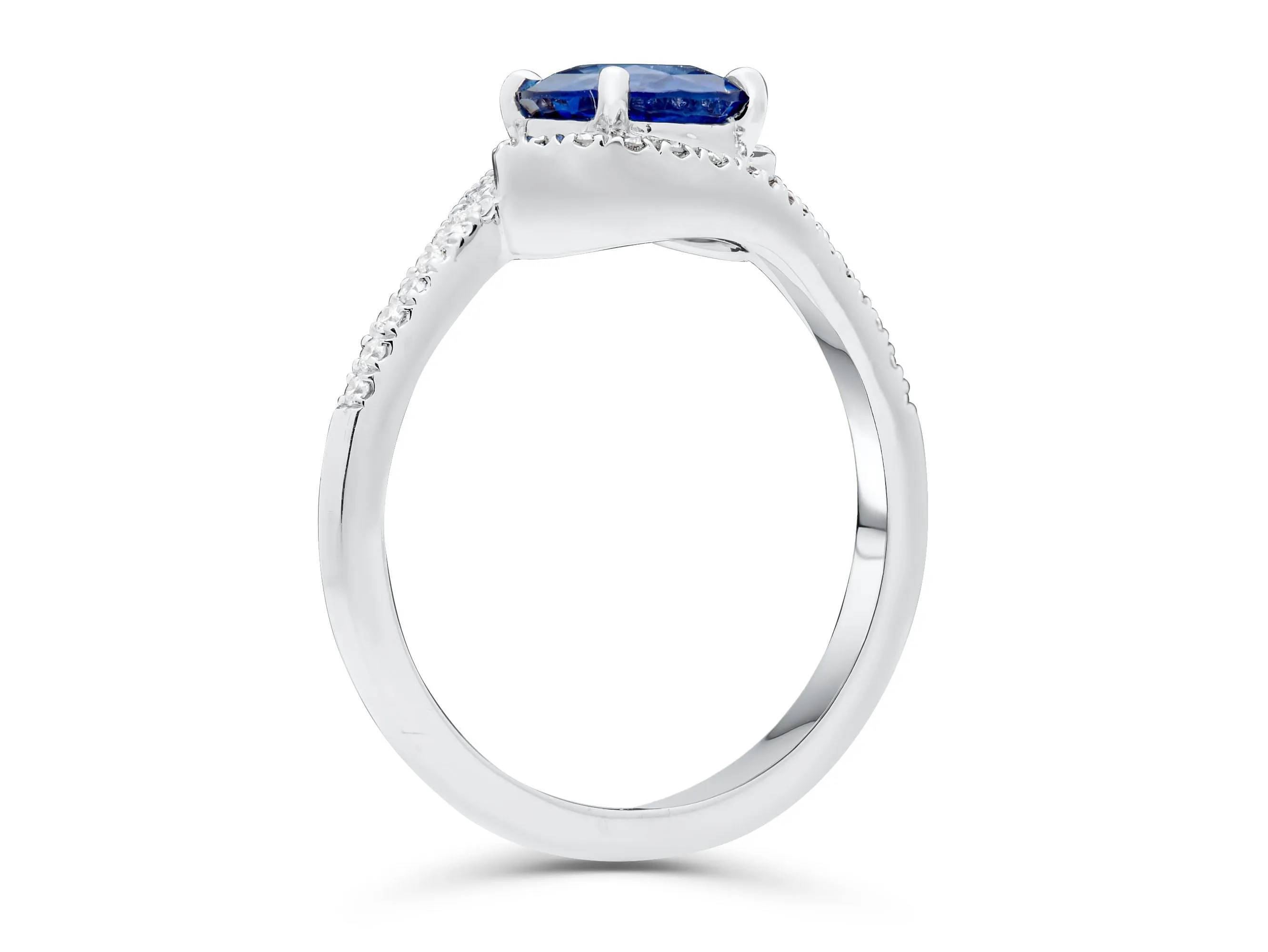 Sapphire Platinum Twist Ring