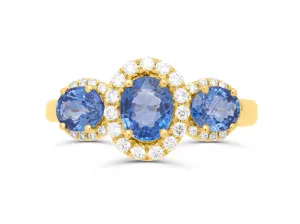 Sapphire Trio Gold Ring