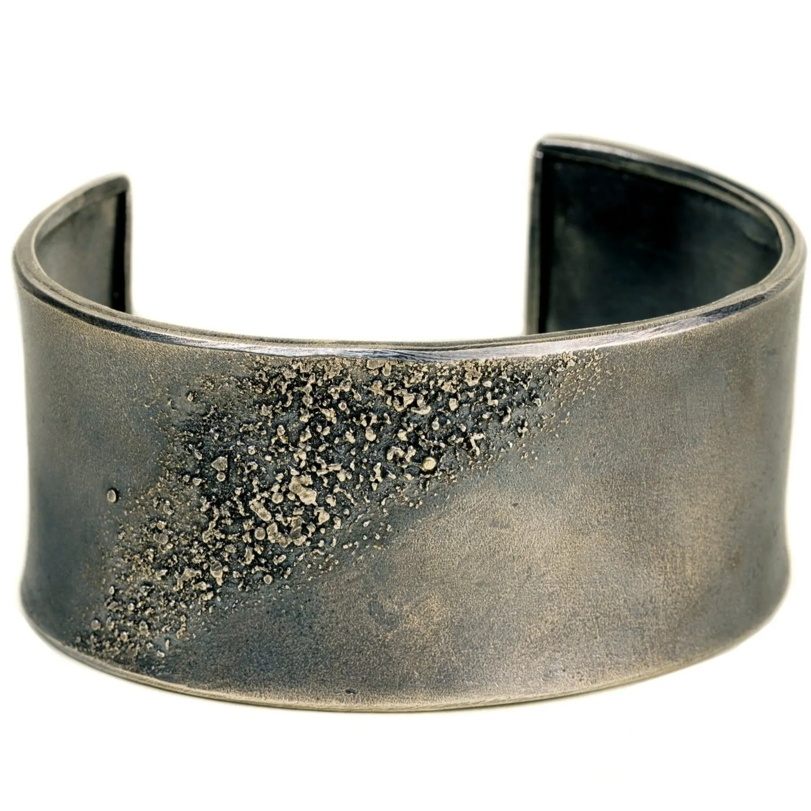 Silver Slice Cuff - Oxidized Silver