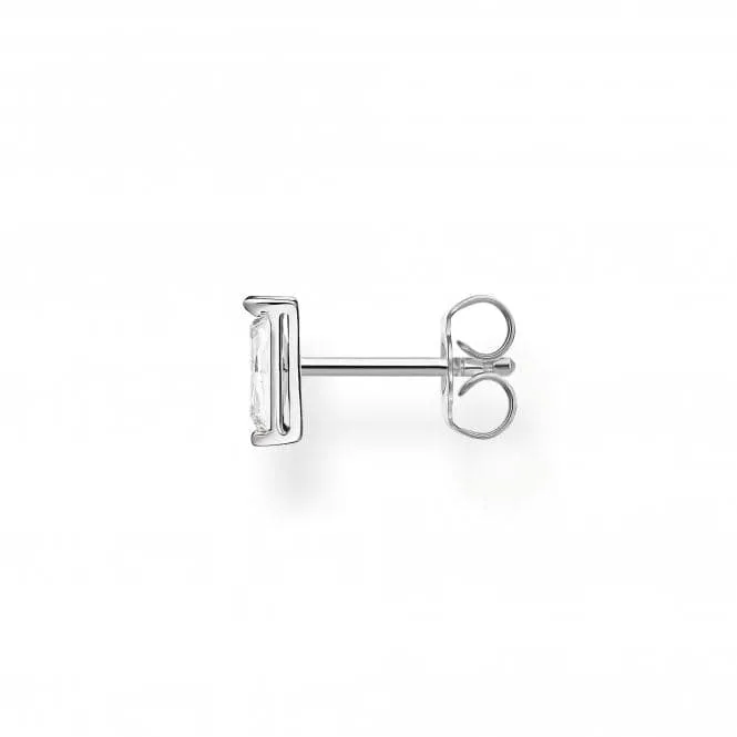 Silver Zirconia White Stone Single Ear Stud H2185-051-14