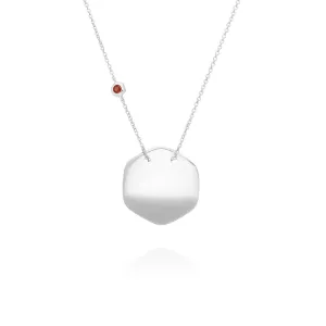 Smaragd Gravur Halskette in Sterling Silber