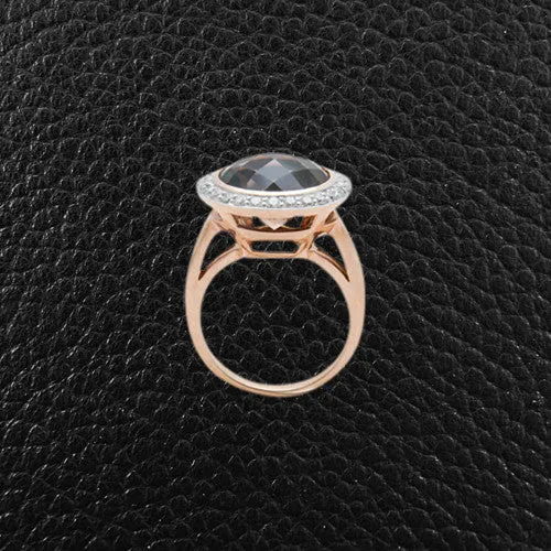 Smoky Topaz & Diamond Ring