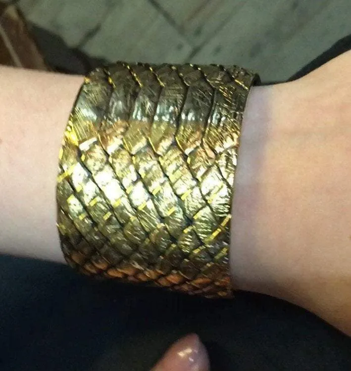 Snakeskin Cuff Bracelet by Saint Laurent