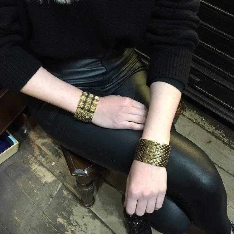 Snakeskin Cuff Bracelet by Saint Laurent