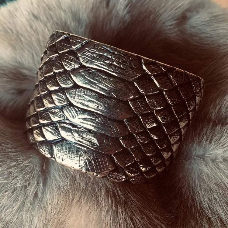 Snakeskin Cuff Bracelet by Saint Laurent