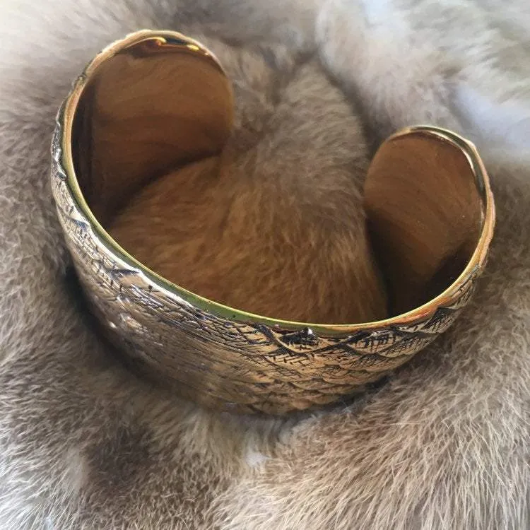 Snakeskin Cuff Bracelet by Saint Laurent