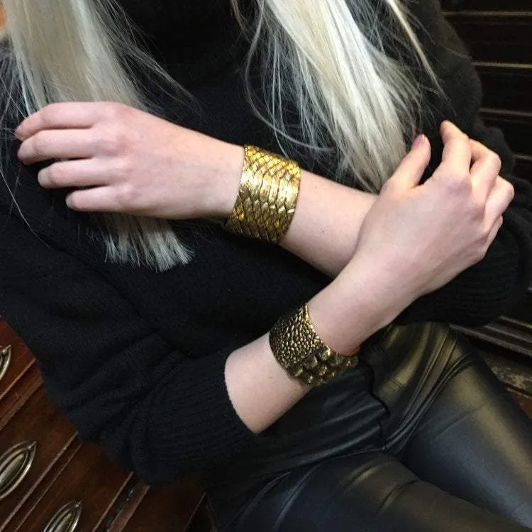 Snakeskin Cuff Bracelet by Saint Laurent