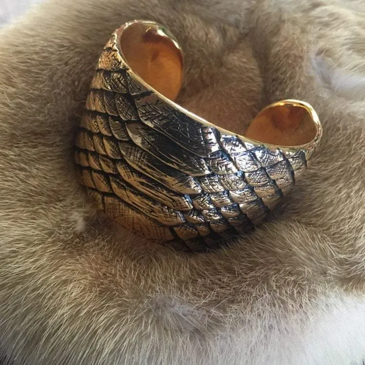 Snakeskin Cuff Bracelet by Saint Laurent